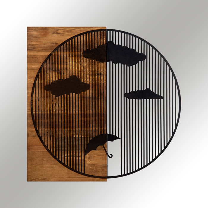 Wallity Yagmurlar Escultura de Pared Negro y Nogal Wallity Yagmurlar Escultura de Pared Negro y Nogal